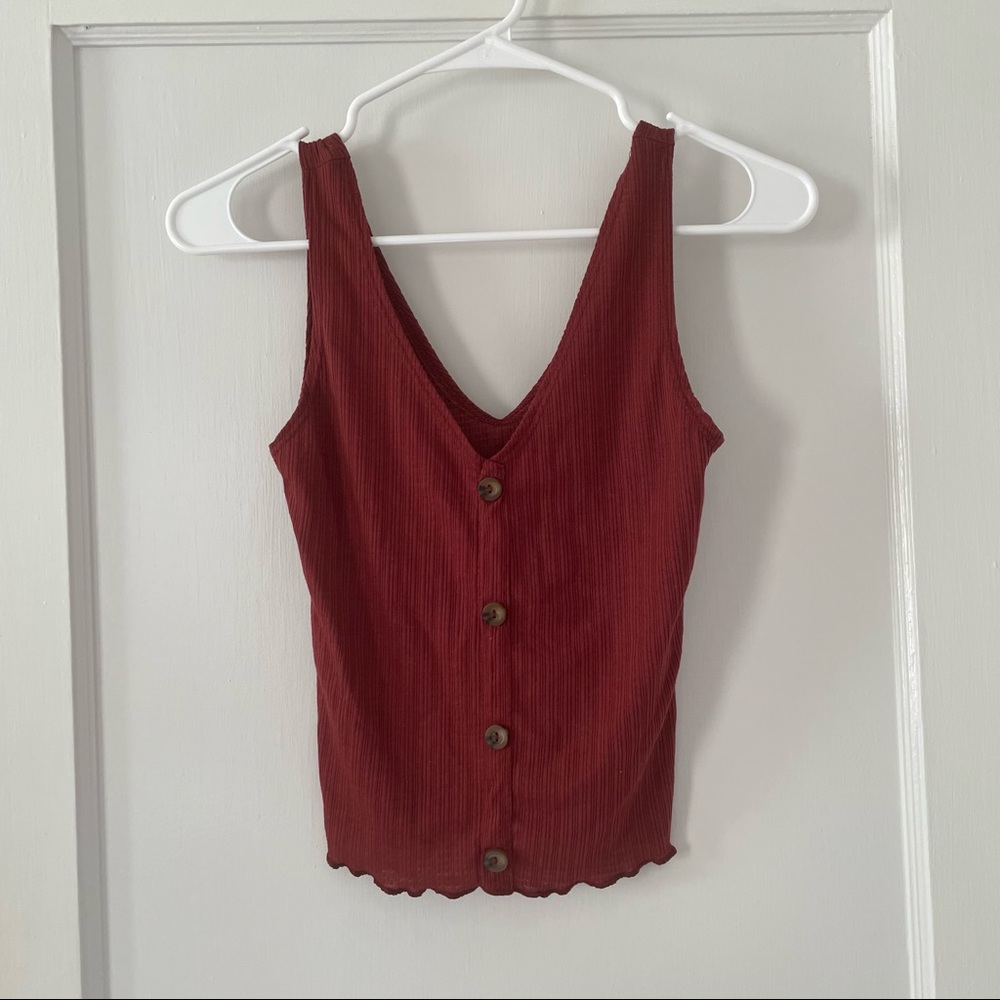 Caution to the Wind ribbed tank top